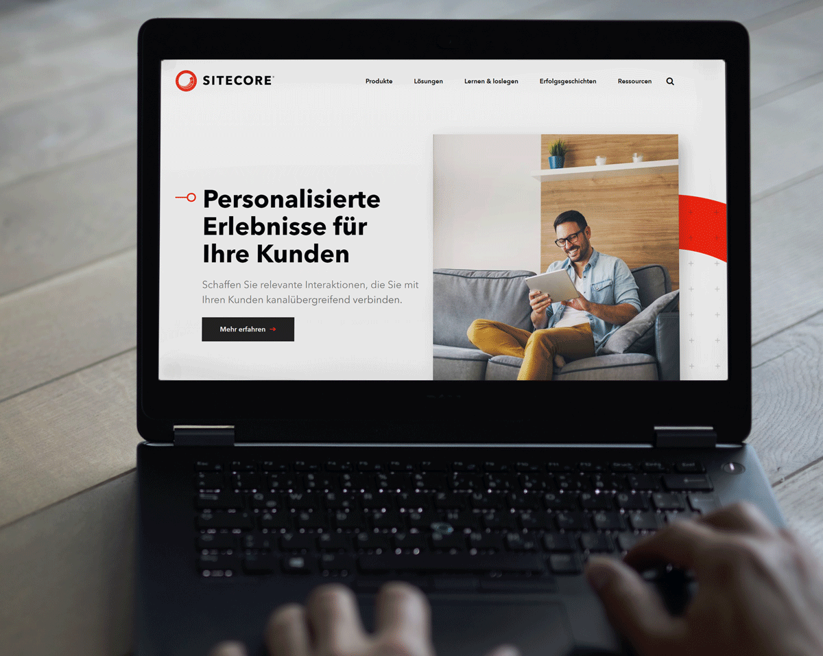 Sitecore Website auf Notebook