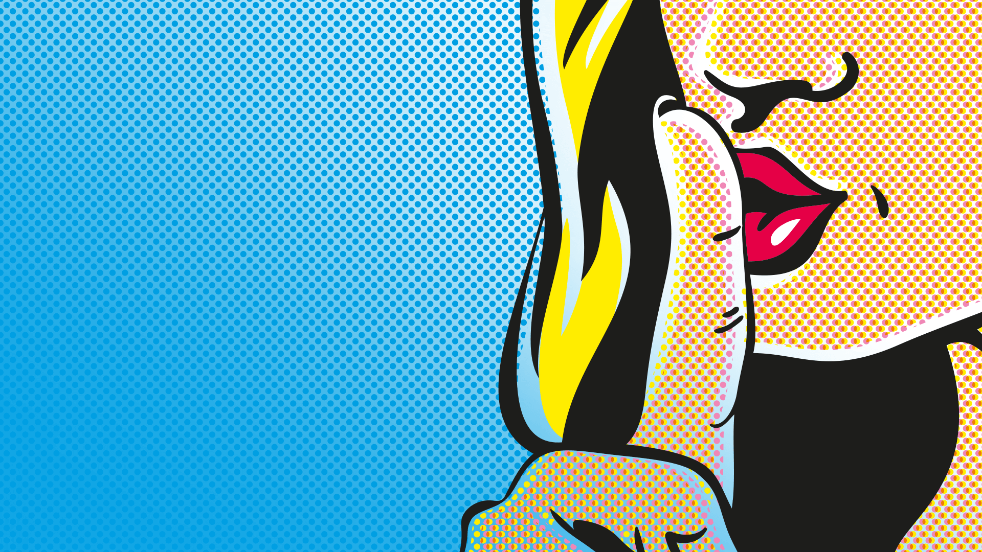 Frau mit Finger am Mund