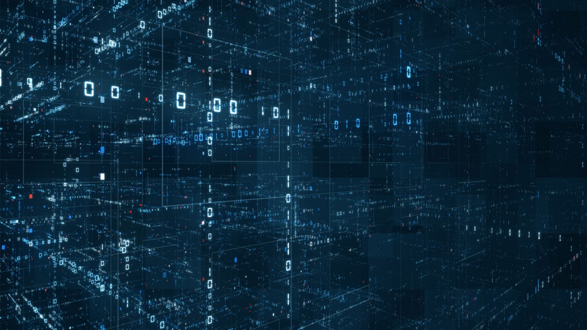 Daten-Grafik holografisch auf dunkelblauem Hintergrund